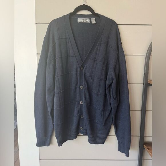 Oscar de la Renta Other - Oscar de la renta navy blue button up‎ cardigan sweater size XXL